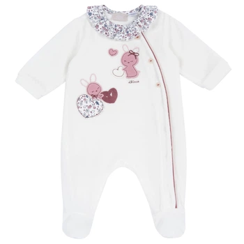 Велюровый комбинезон Chicco Azzurra, цвет белый, размер 72 (263.02483.030)