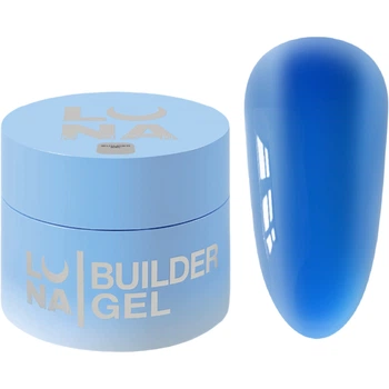 LUNA Glass Gel №01 Гель для нарощування нігтів вітражний голубий, 15 мл