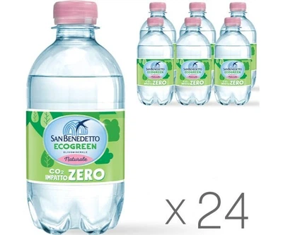 San Benedetto EcoGreen, Упаковка 24 шт. х 0.33 л, Вода мінеральна, негазована СанБенедетто Екогрін, ПЕТ