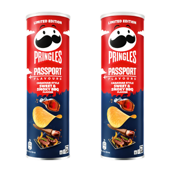 Набор Чипсы 2шт Pringles Passport Flavours Canadian Style Sweet & Smoky BBQ 165g