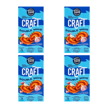 Набор Гренки 4шт Flint Craft Double Wave со Вкусом Домашний Чеснок 70g