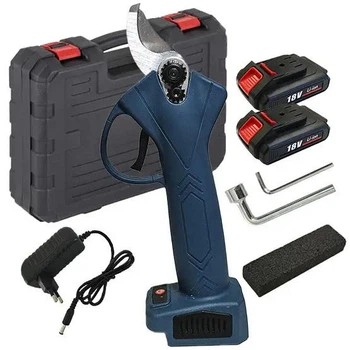 Аккумуляторный садовый секатор Domotec D8500 18V (2х1.5 Ач), бесщеточный электросекатор для веток до 25 мм в кейсе