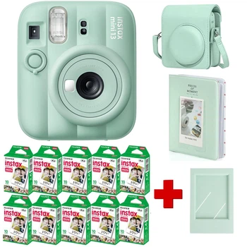 Набір камера Fujifilm Instax Mini 13 Lagoon Green, Фотопапір 100шт, Чохол, Фотоальбом 64 фото Зелений + в подарунок фоторамка (Подарункове пакування)