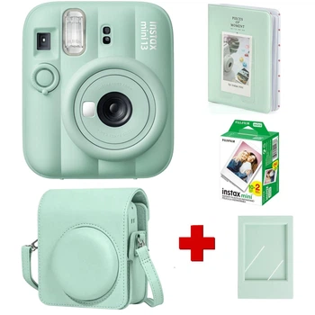 Набір камера Fujifilm Instax Mini 13 Lagoon Green, Фотопапір 20шт, Чохол, Фотоальбом 64 фото Зелений + в подарунок фоторамка (Подарункове пакування)