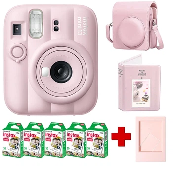 Набір камера Fujifilm Instax Mini 13 Candy Pink, Фотопапір 50шт, Чохол, Фотоальбом 64 фото Рожевий + в подарунок фоторамка (Подарункове пакування)