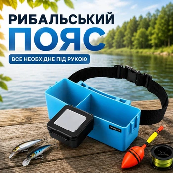 Поясний контейнер для рибальських снастей для прикормки та приманок, регульований ремінь