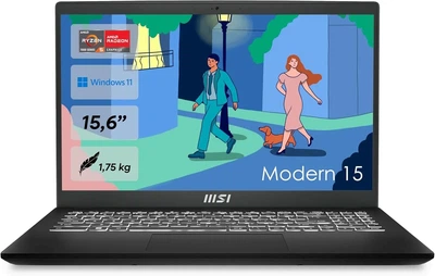 Ноутбук 15.6" MSI Modern 15 (B7M-463) AMD Ryzen 5 7430U RAM 16GB SSD 512GB Win11 (UKR) (102273730)