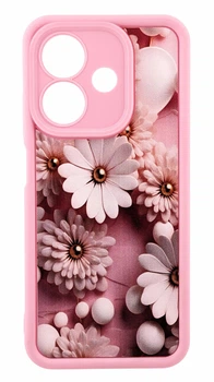 Чехол Shock Case Print для Oppo A3x 4G / 5G (CPH2681/CPH2641) бампер силиконовый цвет розовый с рисунком цветы