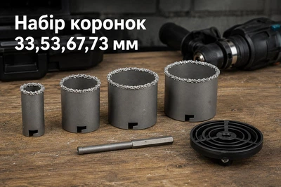 Набор коронок WERK 33 53 67 73 мм по бетону 4 шт. (36724)
