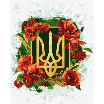 Набір для розпису по номерам Ideyka KHO5009 "Квітучий тризуб" 40х50см