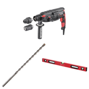Набір для буріння INTERTOOL: перфоратор WT-0171 + бур SD-1026 + рівень MT-1268