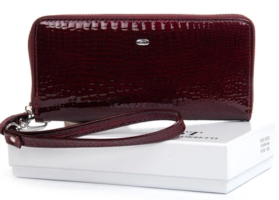 Женский кожаный кошелек на молнии SERGIO TORRETTI LR W38 dark-red