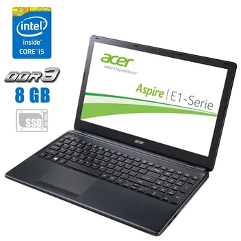 Ноутбук Б-класс Acer Aspire E1-572G / 15.6" TN / Core i3-4010U (2(4) ядра по 1.7GHz) / 8GB DDR3 / 240GB SSD /Radeon HD 8670M, 1GB DDR3/ WebCam б/у