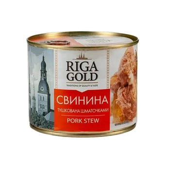 Свинина тушкована вищого ґатунку ДСТУ 525г Riga Gold