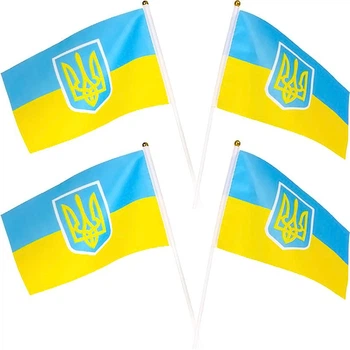Прапор України із флагштоком 31*44см 2-35