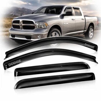Дефлектори окон для Dodge RAM Crew Cab Довга Кабіна 2009-2019 (Voron Glass) VD30209