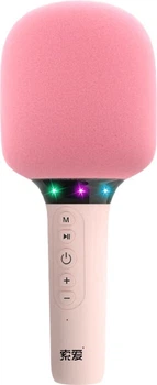 Soaiy MC52 Микрофон-динамик, беспроводная караоке-машина с Bluetooth для домашнего использования, пения, детских и семейных вечеринок, прямых трансляций, KTV, один микрофон, свежий синий цвет.