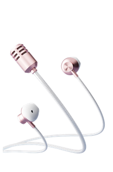 Микрофон-гарнитура QuanminKge Kpods SE со звуковой картой для караоке, золотистая