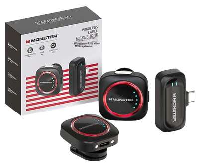 Микрофон MONSTER M1 петличный беспроводной для стриминга/видеоблогов, Type-C, шумоподавление, белый