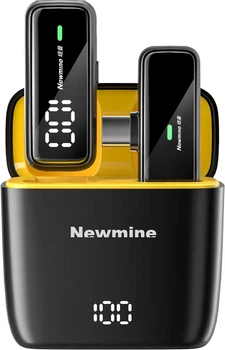 Беспроводной петличный микрофон Newmine MC203 с шумоподавлением, с зарядным кейсом, Type-C