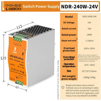 Модульный источник питания на DIN-рейку LBD-NDR-240-24 - 765718