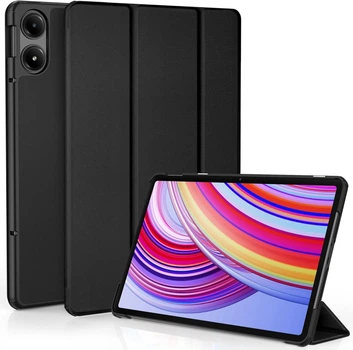 Чехол-книжка EasyAcc черный для Redmi Pad Pro 12.1 (2024) Xiaomi Poco Pad 12.1 (2024) с трехскладной крышкой и подставкой