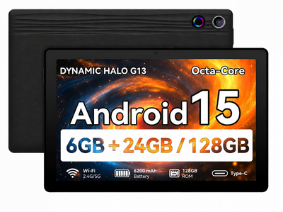 Планшет 10.1" DYNAMIC HALO G13 6+24/128Gb Wi-Fi Android 15 6200 mAh