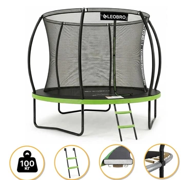 Батут с внутренней защитной сеткой 252 см LEOBRO Premium Pro 8FT GREEN (LB-1099)