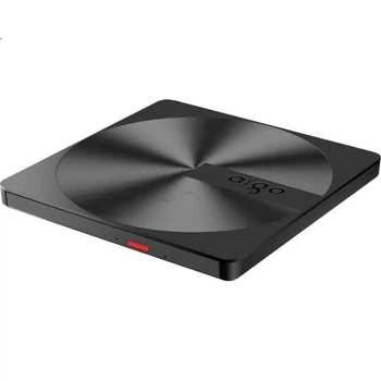Зовнішній оптичний привід Aigo 8x Speed USB, зовнішній записувач DVD, портативний оптичний привід, зовнішній оптичний привід, портативний ноутбук, зовнішній привід для читання та запису, універсальний, чорний G300