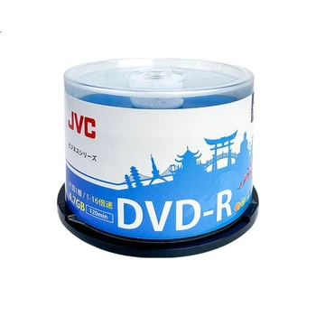 Диски JVC DVD-R/записувані диски, швидкість 16x, 4,7 ГБ, серія Office, 50 штук у бочці, високошвидкісний запис високої ємності, чисті диски для зберігання торгів/відео/документів