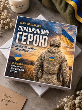 Шоколадный набор Настоящему герою (подарок для военного)