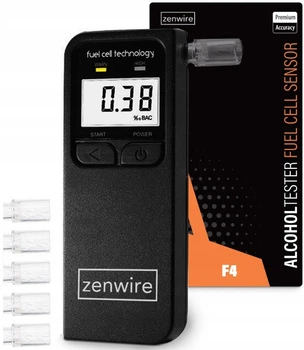 Alkomat Zenwire profesjonalny elektrochemiczny cyfrowy LCD + 5 ustników F4 (5904507529055)
