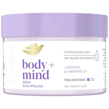 Крем-скраб для душа с лавандой и овсяным молоком Dove Body+mind Lavender & Oat 295 мл