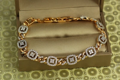 Браслет Xuping Jewelry Матриця сяйва з родієм 19 см 8 мм золотистий