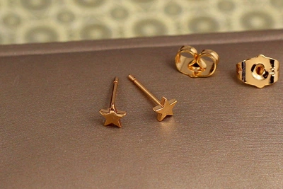 Сережки гвоздики Xuping Jewelry маленька зірочка 5 мм золотисті