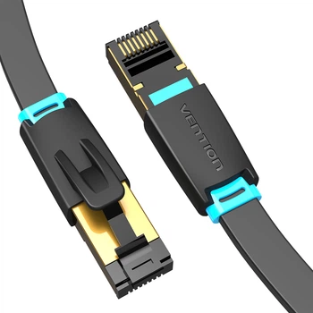 Сетевой патч-кабель Vention 2 м Cat 8.1 Class I RJ45 8P8C до 40 Гбит/с 2000 МГц U/FTP плоский профиль черный (IKCBH)