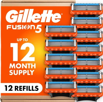 Сменные лезвия для мужской бритвы Gillette Fusion5 (12 штук)