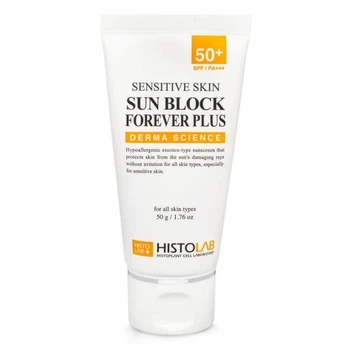 Солнцезащитная эссенция для чувствительной кожи SENTIVE SKIN SUN BLOCK FOREVER PLUS SPF 50+/PA+++ HISTOLAB 50 мл