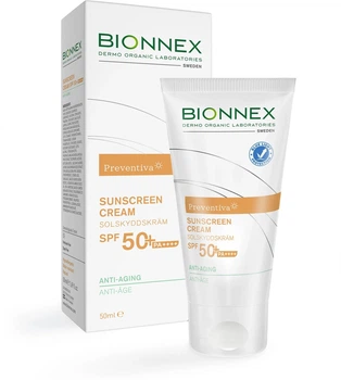 Антивіковий сонцезахисний крем Preventiva Sunscreen 50+ Anti Aging Bionnex 50 мл