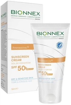 Сонцезахисний крем для сухої та чутливої шкіри Preventiva Sunscreen Cream SPF 50+ Bionnex 50 мл