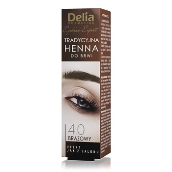 Фарба для брів Хна у порошку Delia cosmetics Henna Traditional, тон 4.0 Коричнева, 2г