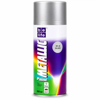 Аэрозольная краска Belife Metallic Paint 400 мл 36, серебристая