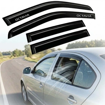 Дефлектори вікон вітровики для Skoda Octavia A5 2004-2014 Liftback Хетчбек Гнучкі (Acrylic)