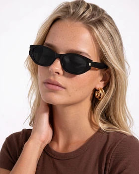 Женские поляризационные солнцезащитные очки Nordvik Audrey ретро узкие Cat Eyes с защитой UV400 Black