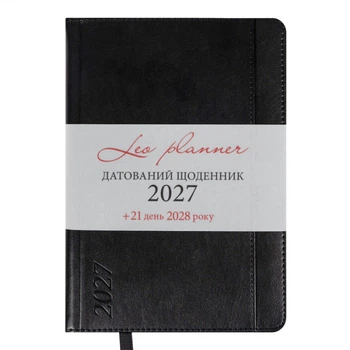 Деловой блокнот твердый А5 датированный 2027 Leo Planner Legacy 252735 368 листов черный