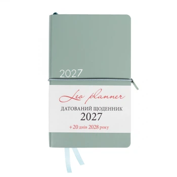 Деловой блокнот мягкий датированый 2027 Leo Planner Glory 252717 12х20 см 352 страницы фисташковый