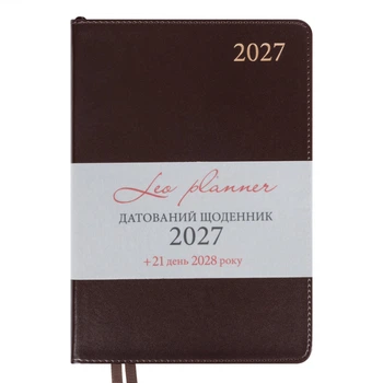 Деловой блокнот интегральный А5 датированный 2027 Leo Planner Aldento 252733 368 листов темно-коричневый