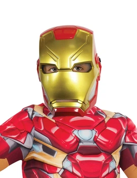 Полумаска Железного человека детская Iron Man золотой красный