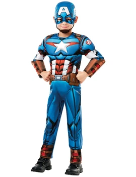 Карнавальний костюм Captain America для хлопчиків синій, розмір 3–4 років (90–104 см)