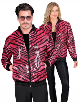 Рожева доросла куртка з тигровим принтом і паєтками Rubies, розмір L/XL